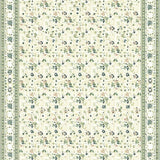 Green & Beige Area Low Pile with Subtle Floral Motifs(Beige)
