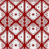 Nordic Inspired Interlocking Plaid with Starburst Detailing(Red)