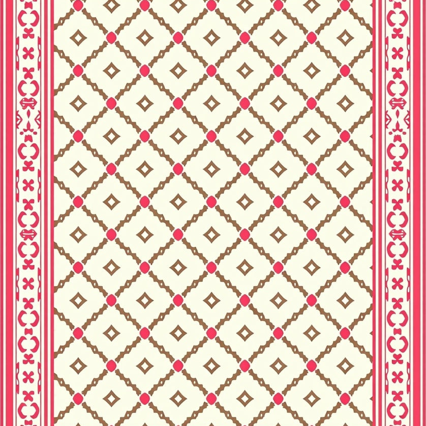 Interlocking Lattice With Trellis Motif (Pink) - ODIKA