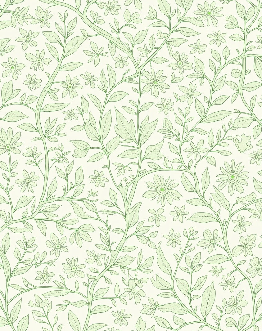 Pastoral Garden Symphony With Interlacing Vine (Green) - ODIKA