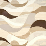 Abstract Circular Wave Design With Overlapping Scrolls(Beige)