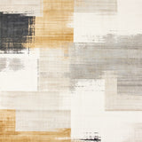 Artistic Brushstroke Area Beige Grey Textural Abstract(Beige)