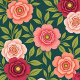 Elegant Rose Garden Symphony Decorative Botanical Illustration(Green)