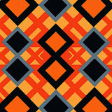 Harvest Argyle Patchwork with Interlocking Motifs(Orange)