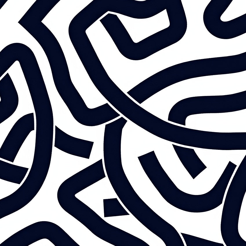 Abstract Wave with Interlocking Angular Shapes (White) - ODIKA