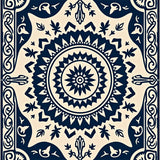 Burst Anti Slip Floor Covering with Ornate Floral Motifs (Beige)