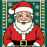 Festive Santa Claus Portrait Christmas Holiday Decorative Area(Green)