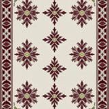 Damask Palmette with Symmetrical Garden Flourishes(Ivory)