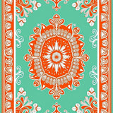 Elegant Floral Vine Medallion Decorative Boho Contemporary (Orange)