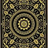 Medallion Intricate Floral Machine Decorative (Black)