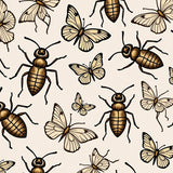 Eclectic Bug Tufted with Vintage Scientific Illustrations (Ivory)