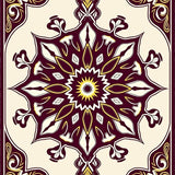Abstract Burst with Symmetrical Floral Motifs (Brown)