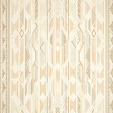 Classic Geometric Area Featuring Cream Chevron and Beige Art Deco Motifs(Beige)