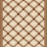 Contemporary Round with Geometric Diamond Motifs(Beige)