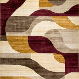 Boho Geometric Area Multicolored Abstract(Beige)