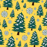 Enchanted Forest Pine Tree Snow Covered Landscape Holiday Floor Covering(Yellow)