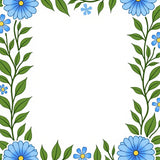 Enchanting Blossom Meadow Artistic Framework Composition(Blue)