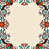 Retro Fairy Tale Mushrooms and Dainty Floral Filigree Motif (Brown)