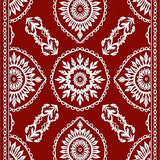 Festive Snowflake Medallion Holiday Area with Intricate Winter Motifs(Red)