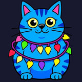 Humorous Glowing Kitty Tangle Novelty Winter Celebration Floor(Blue)
