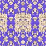 Vintage Damask with Flowing Botanical Vine Details(Purple)