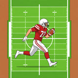 Gridiron Football Player Sprinting Field Design(Green)