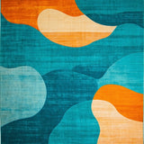 Contemporary Orange & Teal Artistic(Blue)