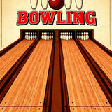 Vintage Bowling Lanes Pins Ball Alley(Beige)