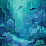 Geometric Ocean Adventure for Kids(Blue)