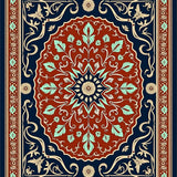 Medallion Mosaic with Vintage Botanical Accents(Brown)