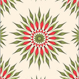 Boho Sunburst Motif with Flowing Petal Array (Ivory)