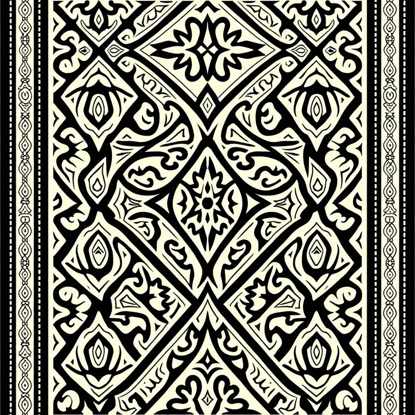 Atlas Inspired Medallion Interlocking with Accents (Black) - ODIKA