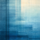 Cerulean Echo Aqua Haze Subtle Stripe Floor Art(Blue)