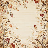 Countryside Collection Rustic Floral Medley Design(Beige)