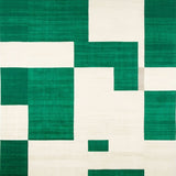 Modern with Beige Ground and Bold Emerald Green Geometric Shapes(Green)