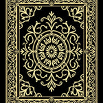 Ornate Medallion Scrollwork with Flourished Filigree Design (Black) - ODIKA