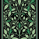 Cleaning Station Botanical Welcome with Leaf Vein Network Design (Black)