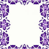 Abstract Botanical Motifs with Layered Petals and Twisting Vines (Purple)