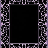 Ornate Baroque Inspired Scrollwork with Lavender and Silver Highlights(Black)