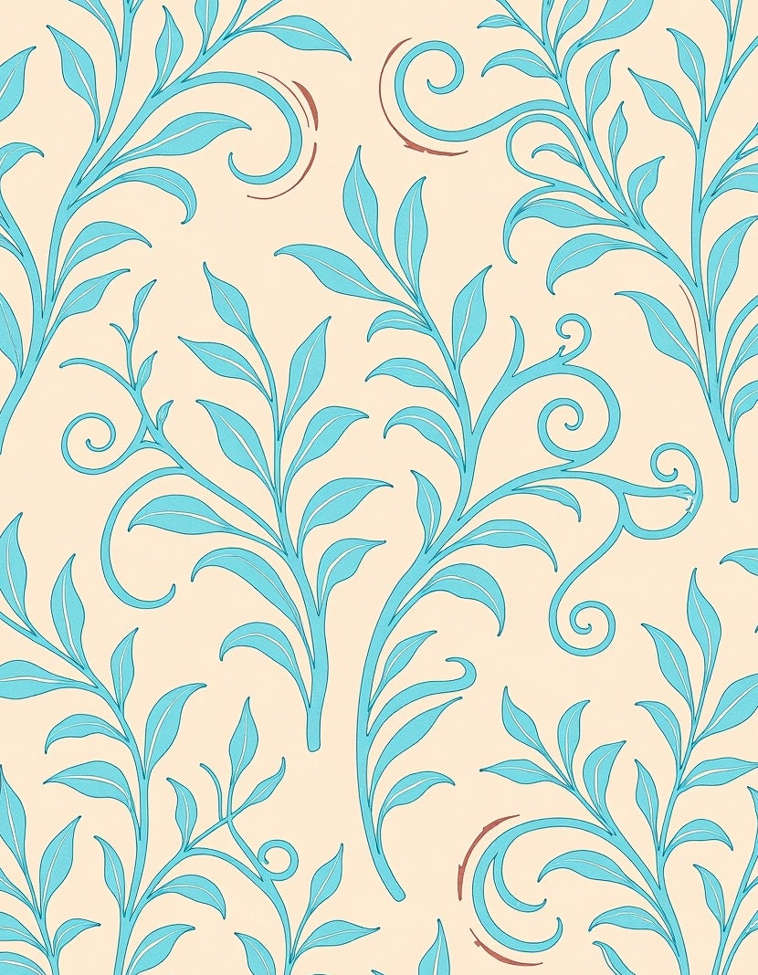 Abstract Botanical Scrollwork with Muted Detailing (Beige) - ODIKA