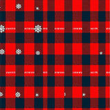Festive Heritage Plaid with Snowflake Embellished Stripes(Red)