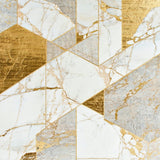 Auraweave Area Abstract Beige Gold Marble Geometric(White)