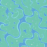 Dreamy Night Sky Featuring Interlocking Constellation Motifs (Green)