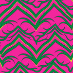Abstract With Layered Interlocking Zigzag And Gold Details (Pink) - ODIKA