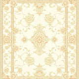 Heritage Beige Floral Damask With Machine Convenience(Beige)