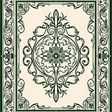 Elegant Velvety Textured Swirl Medallion Artisan (Green)