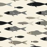 Coastal Fish Area Ocean Breeze Design(Beige)