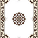 Ornate Floral Medallion With Subtle Curvilinear Accents (Beige)