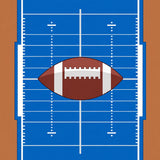 Football Field Gridiron Yard Lines Ball Motif(Blue)