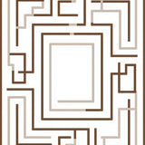 Nordic Maze Motif Featuring Interlocking Pathways and Minimalist Lines(Brown)